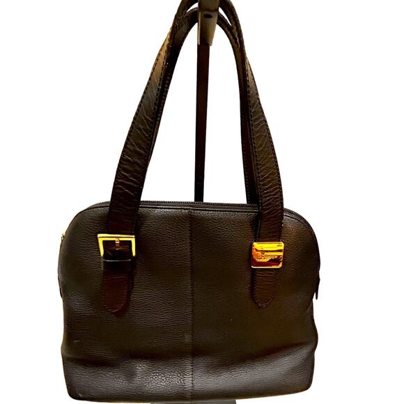 Authentic BURBERRY Vintage Leather Shoulder Hand Bag Purse Black - Picture 6 of 16